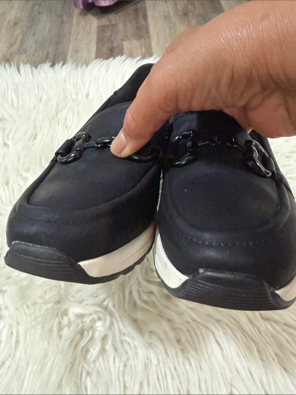 Spring Step Black Slip-On Loafers with Glossy Horsebit Size 7-7.5